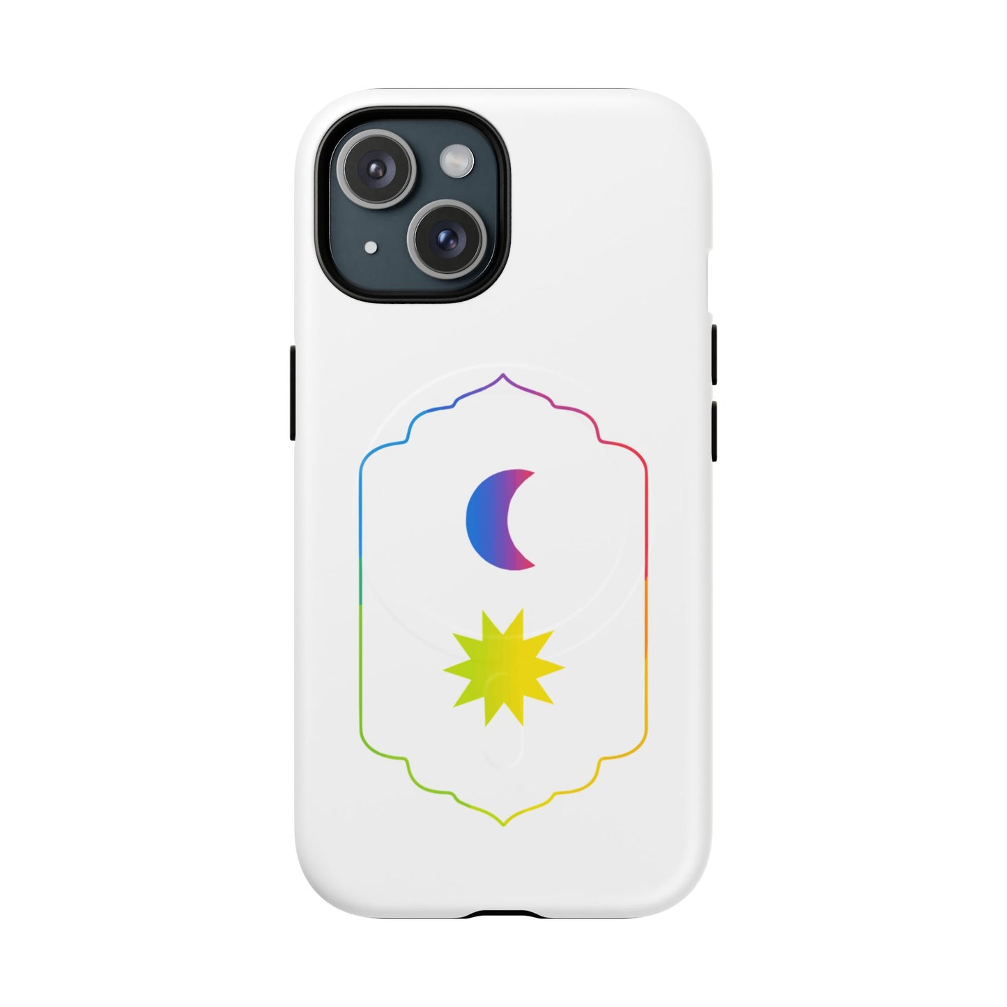 Gradient Moon and Star Emblem Tough Magnetic Cas