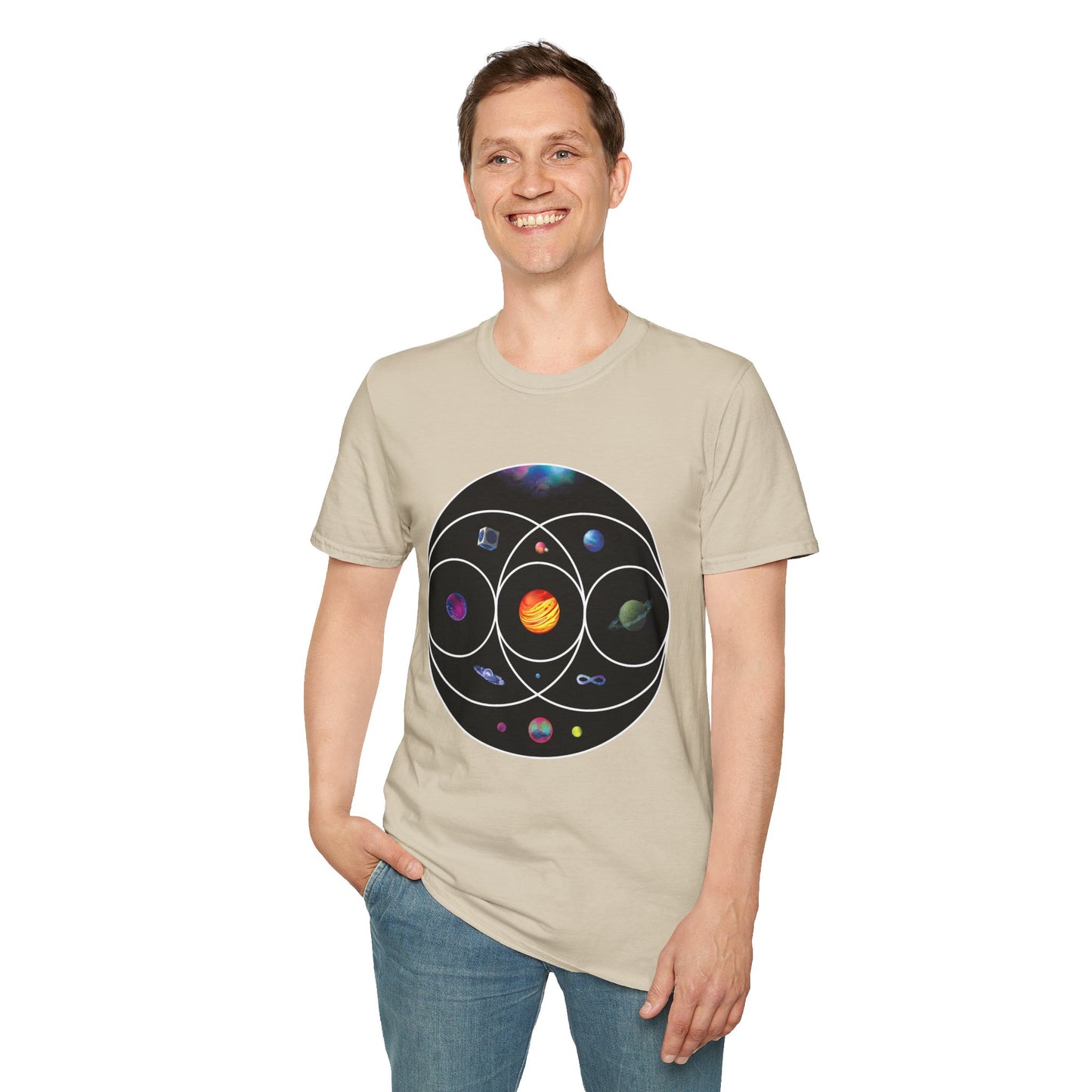 Unisex Softstyle T-Shirt Inspired by Coldplay’s Illustration Concept