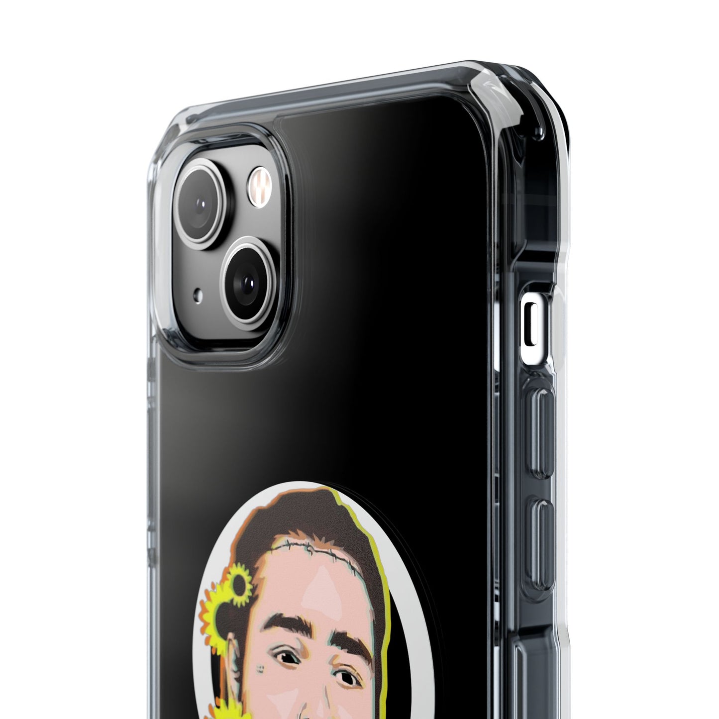 Cartoon Face with Sunflowers Magnetic Impact Case