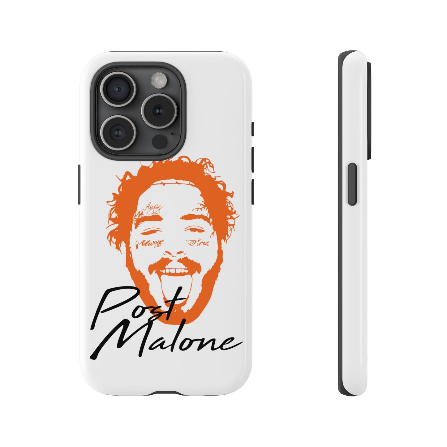 Tough iPhone Case (12–16 Pro Max) – Post Malone Name Design with Picture
