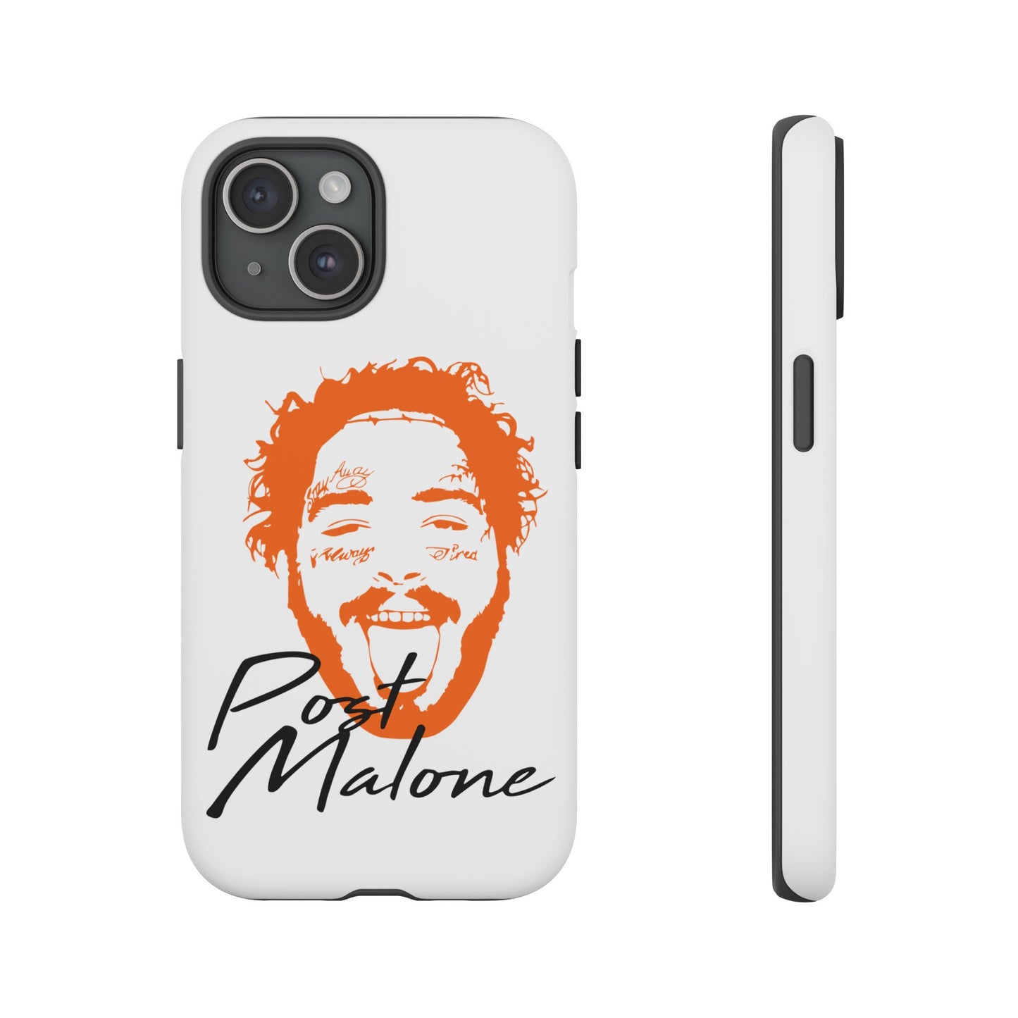 Tough iPhone Case (12–16 Pro Max) – Post Malone Name Design with Picture