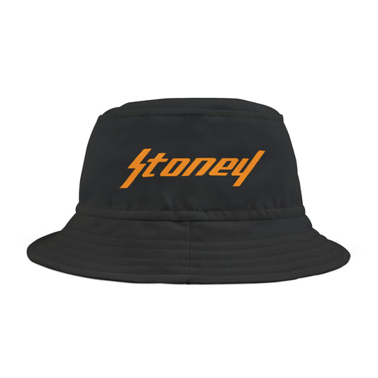 Orange Lightning Text Logo Bucket Hat